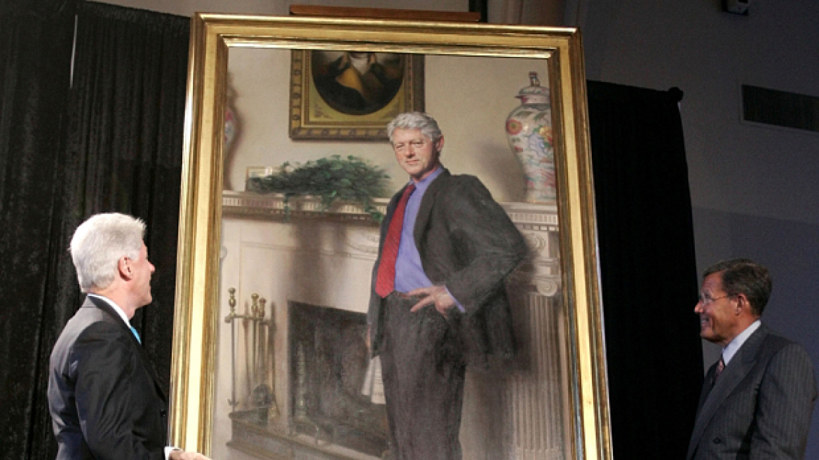 Ζωγράφος αποκαλύπτει ότι... άφησε «σημάδια» της Λεβίνσκι σε επίσημο πορτρέτο του Κλίντον!